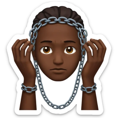 slavery chained hands and head sticker