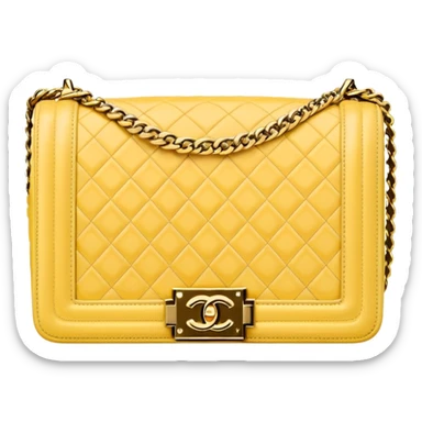 light yellow chanel le boy gold chain bag sticker