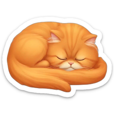 Orange persian cat sleeping sticker