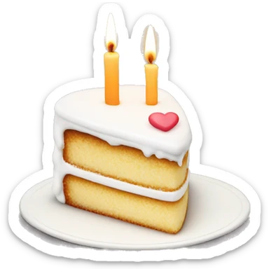 White heart shaped cake with candle sticker