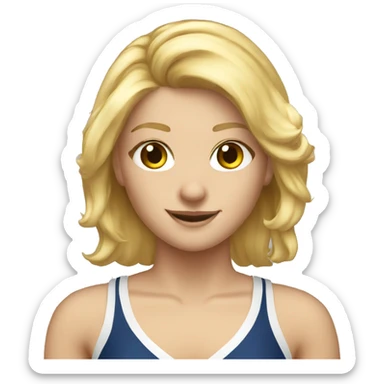 Caucasian blonde hair cheerleader sticker