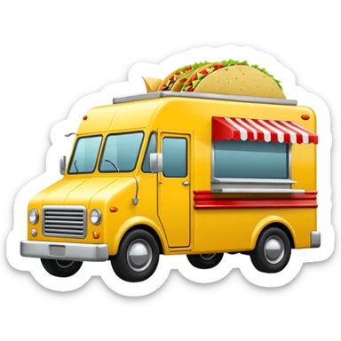 yellow tacos truck. sticker