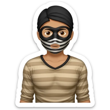 thief, with stripped shirt, facemask, thief mask. sticker