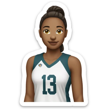 brunette pretty girl basketball player sticker