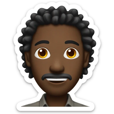 One eyed black man with one tall red dread sticker
