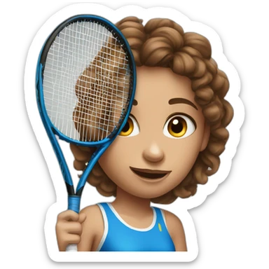 pretty tennis player with big blue eyes and brown hair sticker