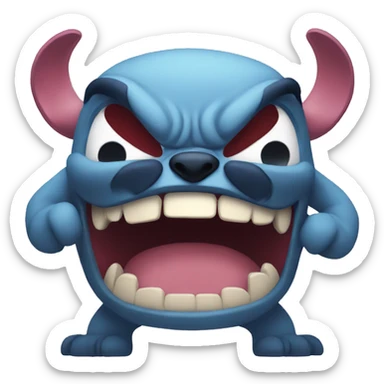 Angry stitch sticker