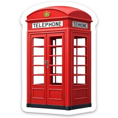 cabina telefonica roja minimalista sticker