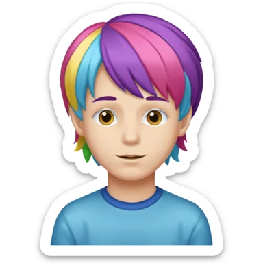 Make the girl in the middle a boy with a wig on sticker