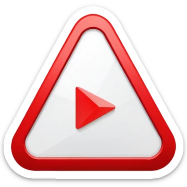 YouTube logo, red play button with white play triangle inside sticker