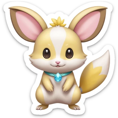 Tropical Exotic Minccino-Mew-Pachirisu-Emolga-fusion  sticker