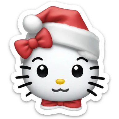 Hello kitty with a christmas hat sticker