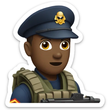 Marine holding nerf gun sticker