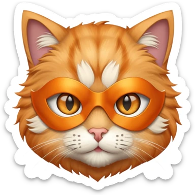cat with a superhero mask sticker