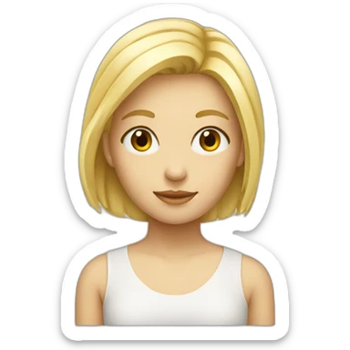 a blond girl with a square head shape sticker
