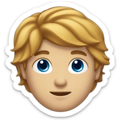 Un jeune homme avec les cheveux couper dégradé bas et teinture bleu étoile. sticker