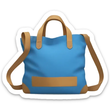 Blue canvas bag with blue straps sticker