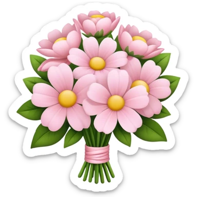 pale pink flower bouquet  sticker