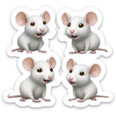 one white rat one grey rat and one brown rat gossiping sticker