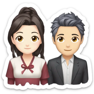 Ayano Aishi and Taro Yamada sticker