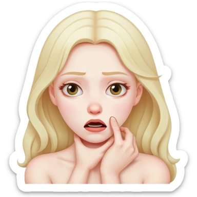 girl pretending to choke herself  sticker