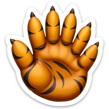 tiger paw five finger  sticker