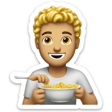Italian guy eating pasta sticker