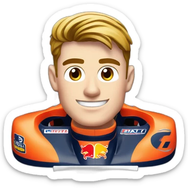 Max verstappen in his formula 1 car sticker