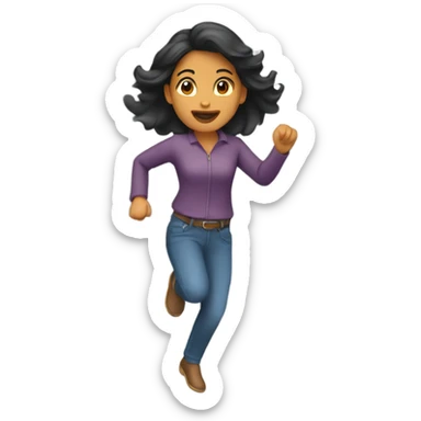Hispanic Woman hopping fence sticker