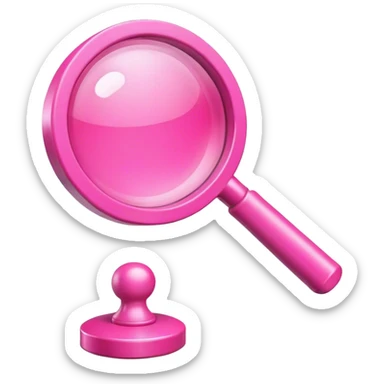3d pink search icon sticker