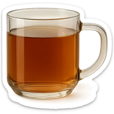 aesthetic glass mug with tea sticker