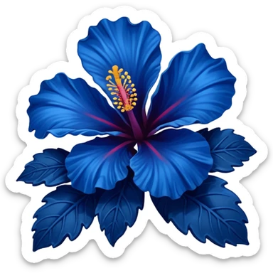 very Dark blue flower hibiscus only colour blue sticker