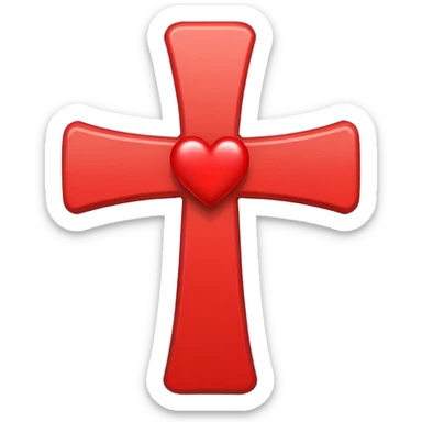Cross with heart on it sticker