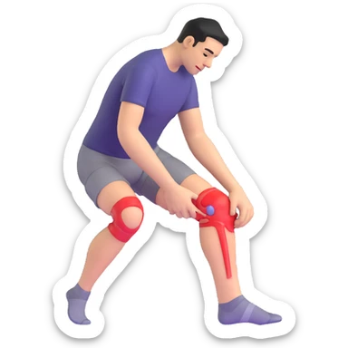 man with knee pain sticker