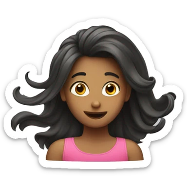 girl flipping hair sticker