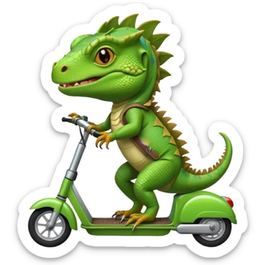 un iguan sur un scooter sticker
