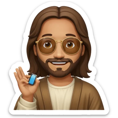 Jesus wearing sunglasses saying what’s up sticker