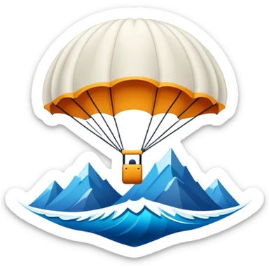 A bold emblem featuring a combination of symbols representing various extreme sports, like a mountain peak, a parachute, and a wave. The design is dynamic and sharp, capturing the thrill and adventure of extreme sports, with a strong, energetic vibe. sticker