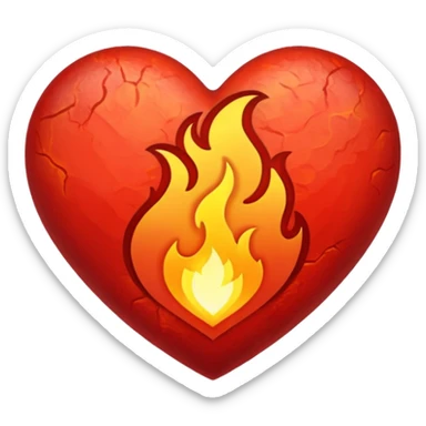 Fire heart sticker