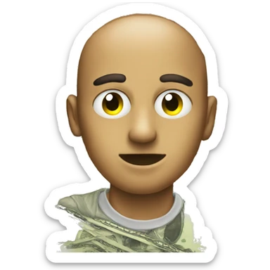 Emoji with cash in eyes  sticker