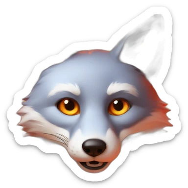 fox in fire sticker