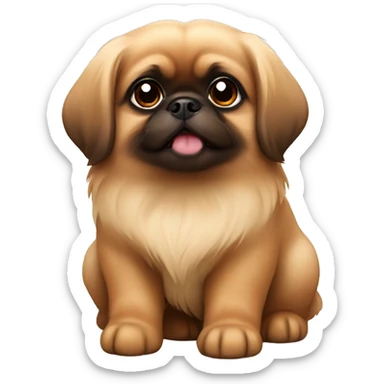 Brown Pekingese puppy  sticker