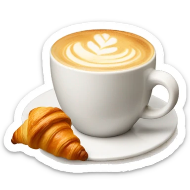 Cappuccino with a croissant  sticker