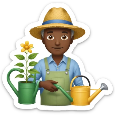 dark skin grandfather gardener sticker