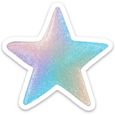 tiny star with rainbow shimmer, glamorous and stylish, no background sticker
