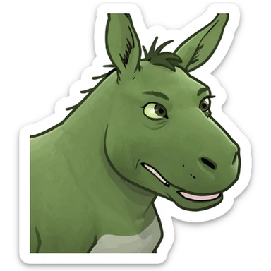 A donkey who is strong like Superman  sticker