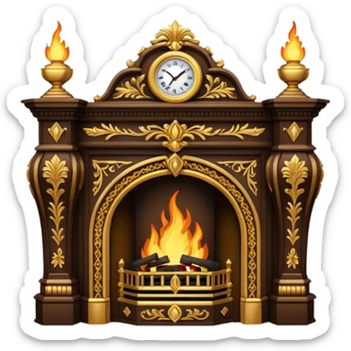 Victorian Ornate Fireplace sticker