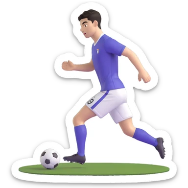 portrait of a soccer player resembling Cristiano Ronaldo, short dark hair, athletic build, goal celebration sticker