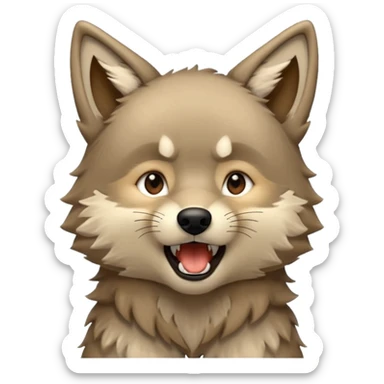 a wolf cub howling head up the word hundooooo sticker