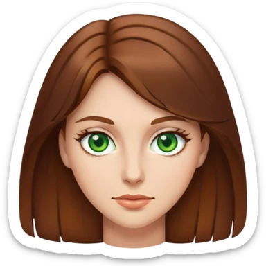 mulher do cabelo castanho e olho verde sticker